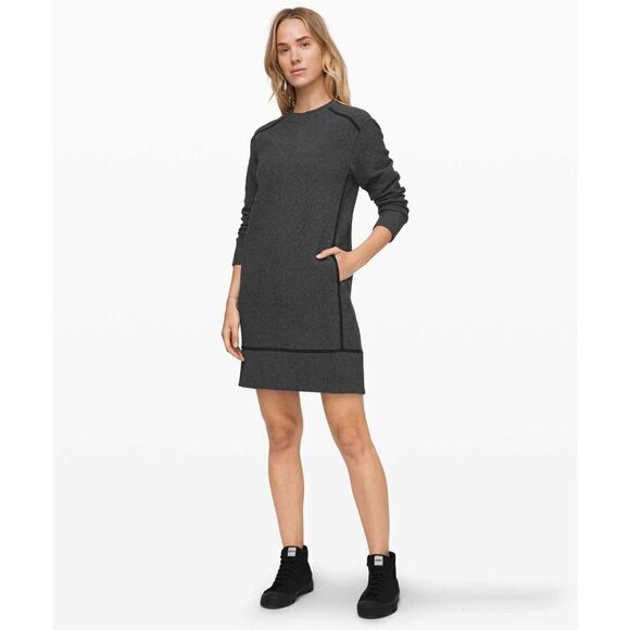 Lululemon On Repeat Dress Heathered Core Dark Grey / Black Size 2 - Picture 1 of 8